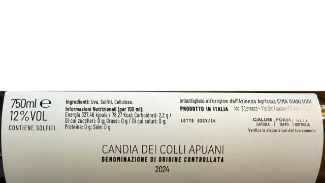 Cima Vermentino 2024 Candia dei Colli Apuani DOC &ndash; Bianco Costiero ... &copy; Creative Commons