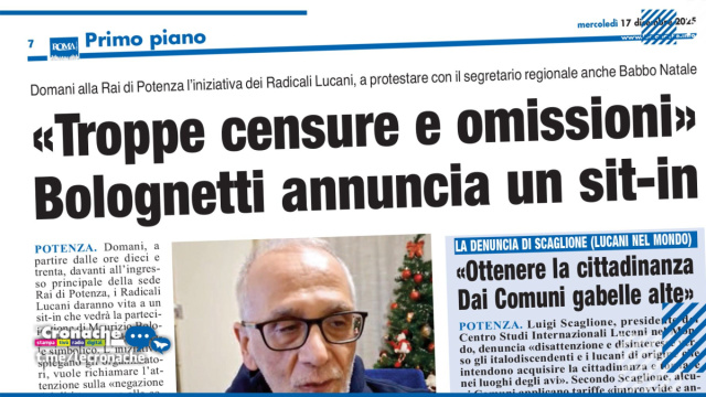 DOMANI IL SEGRETARIO DEI RADICALI LUCANI DAVANTI ALLA SEDE RAI DI ... &copy; Creative Commons