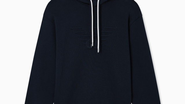 Loose-fit hooded sweatshirt in French terry jersey with a domed ... &copy; Creative Commons
