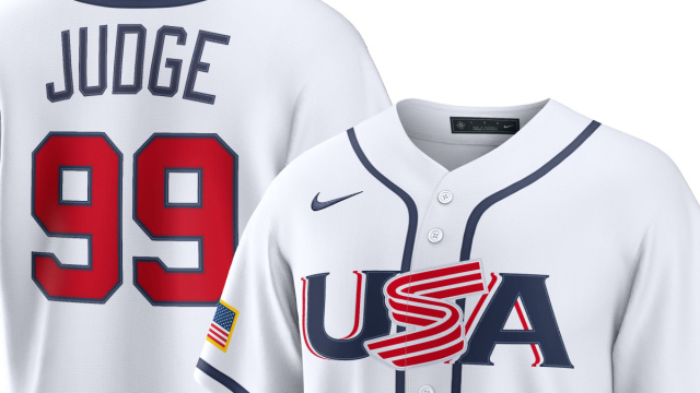 Maglia da uomo Nike Aaron Judge bianca USA Baseball 2026 World ... &copy; Creative Commons