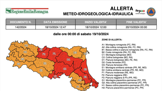 Sabato 19 ottobre allerta per piene, temporali, frane, vento e ... &copy; Creative Commons