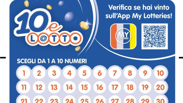 Una schedina di 10elotto - foto di repertorio.