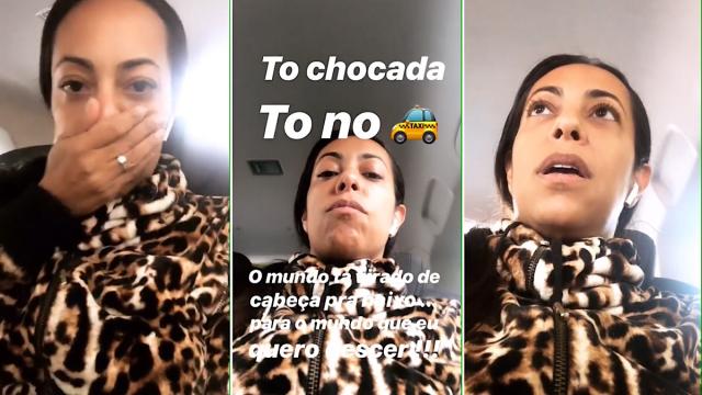 Samantha Schmütz desce de táxi após ouvir relato homofóbico de motorista