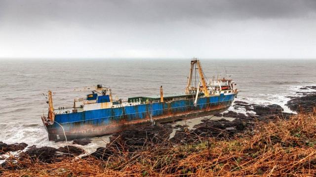 Storm Dennis swept a ghost ship to the coast of Ireland 