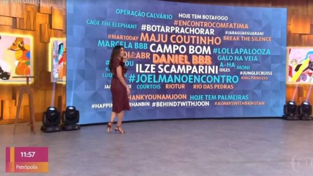 Fátima Bernardes mostra jogo de cintura e evita falar sobre 