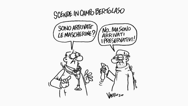 Vauro Senesi fa satira sulla nomina di Guido Bertolaso in Lombardia